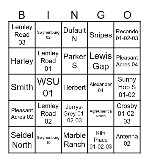2026 WFI HOP Bingo Card