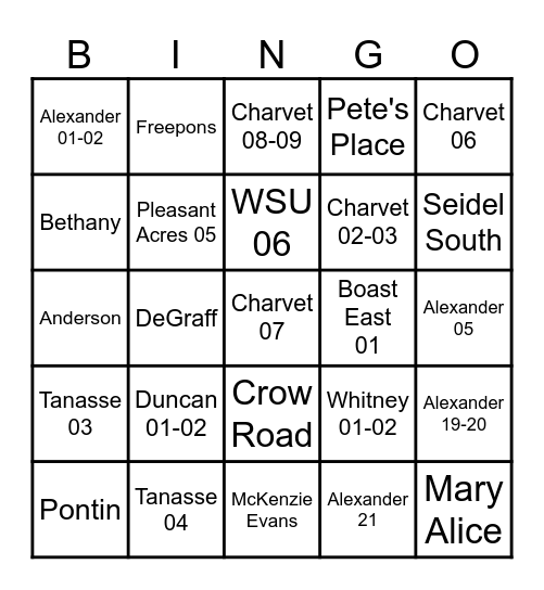 2026 WFI HOP Bingo Card