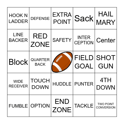 FOOTBALL BINGO Card