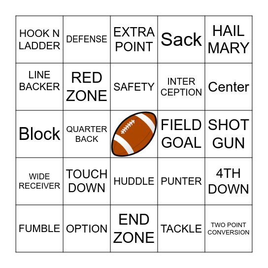 FOOTBALL BINGO Card