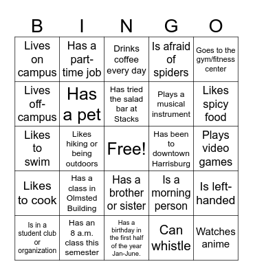 Find Someone Who... Bingo Card