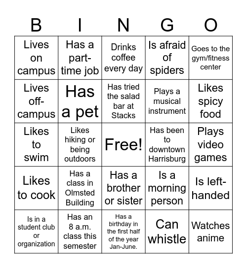 Find Someone Who... Bingo Card