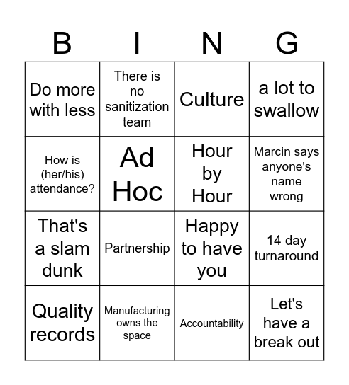 Bingo Card