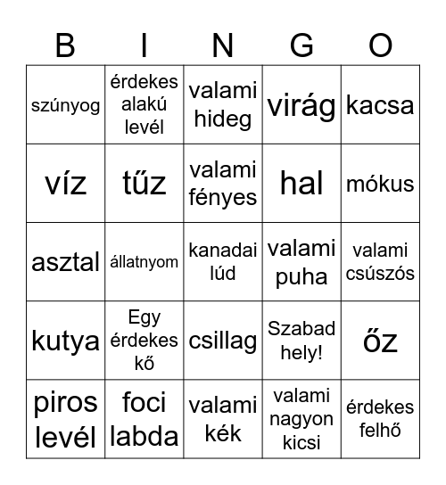 Nyílt Nap Bingo Card