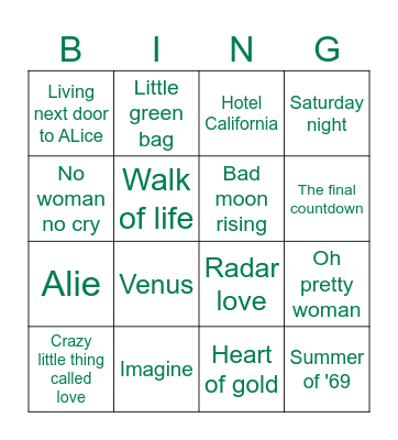 Bij de Buurman muziekbingo Card