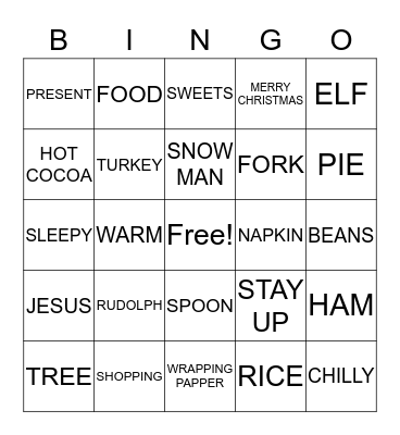 CHRISTMAS Bingo Card