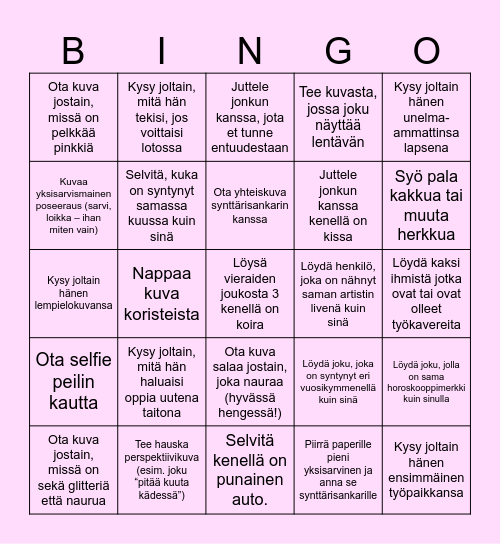 N & S 40V Bingo Card
