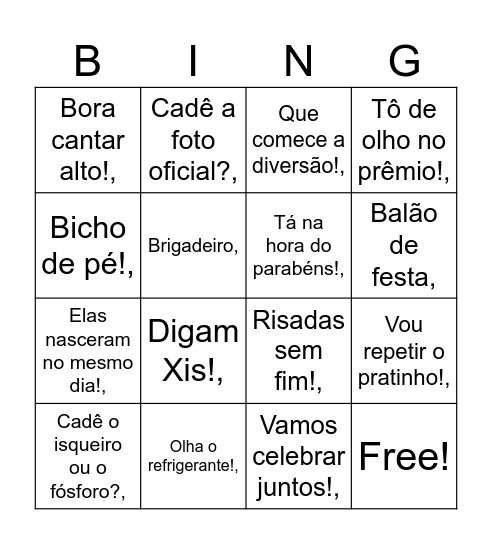 BINGO Card