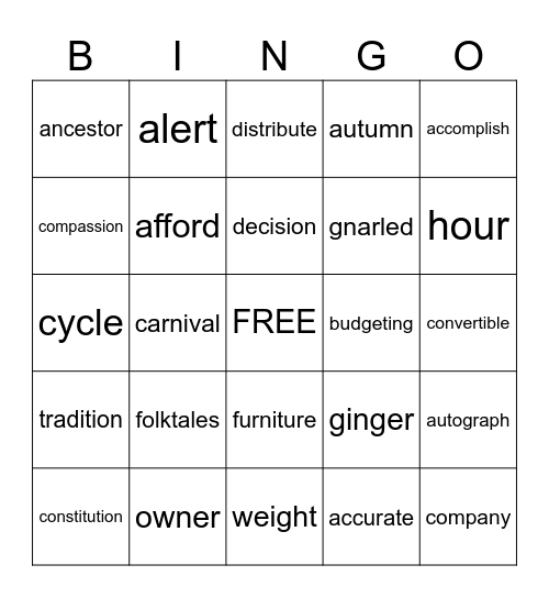 Bingo Card