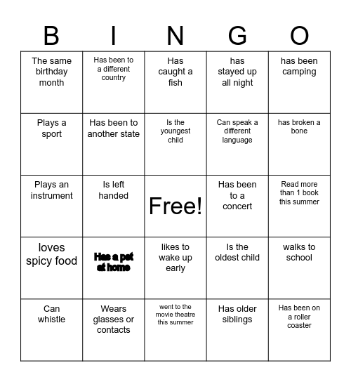Find who... Bingo Card