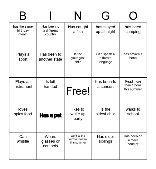 Find someone who... Bingo Card