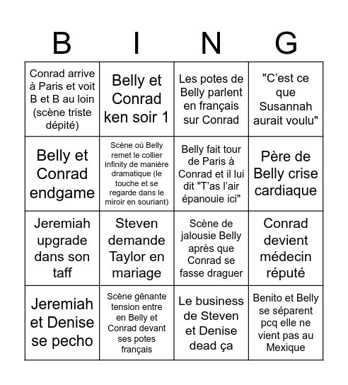 TSITP FINAL EP Bingo Card