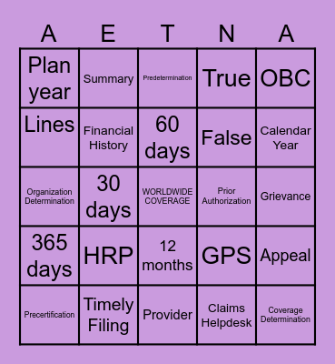 Bingo Card