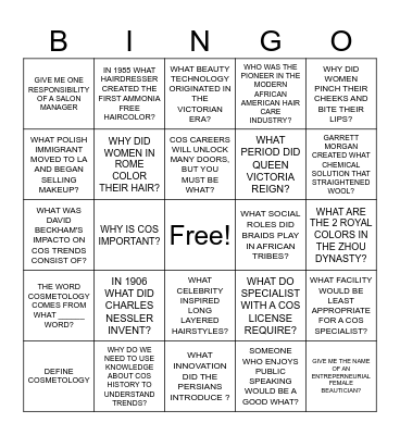 HISTORY AND CAREER OPPORTUNITIES Bingo Card