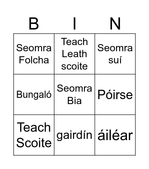 Bhaile Bingo Card