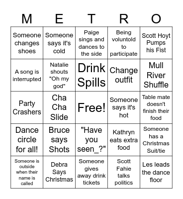 MSS Party Bingo Card