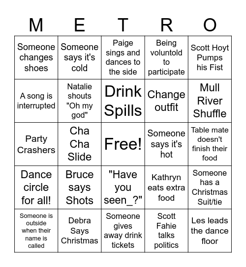 MSS Party Bingo Card