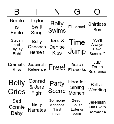 TSITP Bingo Card