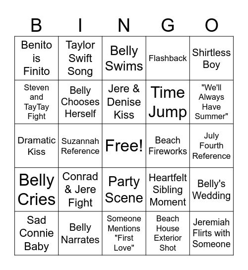 TSITP Bingo Card