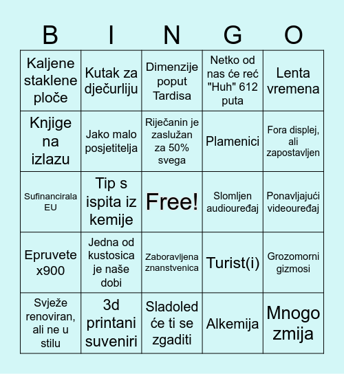 Muzej Farmacije Bingo Card