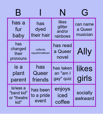 Get to know each other! Bingo Card