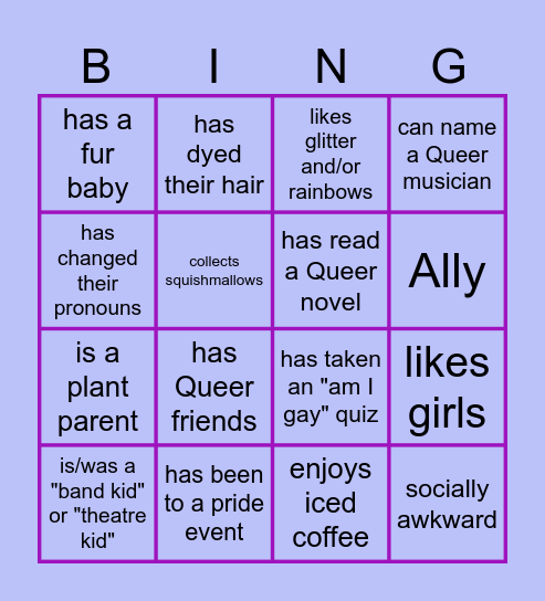 Get to know each other! Bingo Card