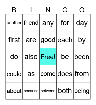 TRICKY WORDS - LEVEL 1 Bingo Card