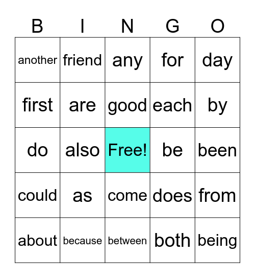 TRICKY WORDS - LEVEL 1 Bingo Card