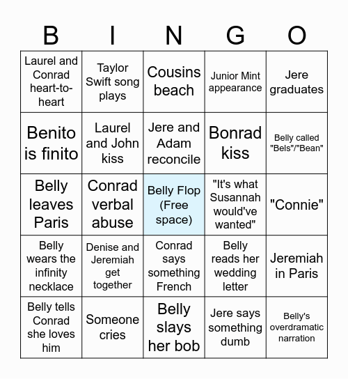 TSITP FINALE Bingo Card