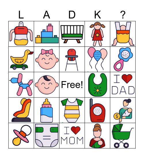 P & P Gender Reveal Sept 2025 Bingo Card