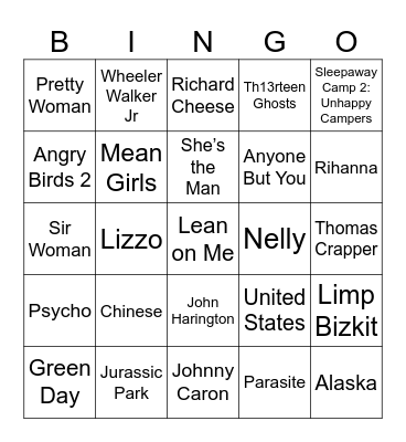 Bathroom Scenes, Potty Mouth, & Toilet Trivia Bingo Card