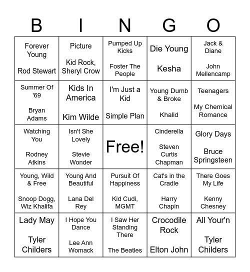 Bingo Is Child's Play Bingo Card