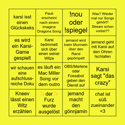 MrKarsiks suuuuuuper gutes (und 🍋zitroniges🍋) aktualisiertes Bingo Card