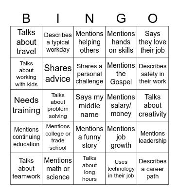 Google Docs Bingo Card