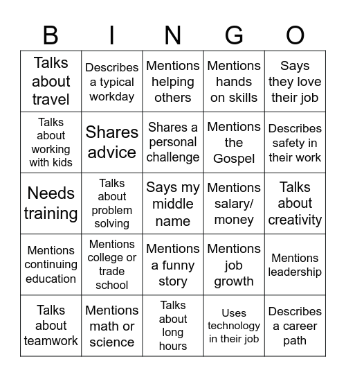 Google Docs Bingo Card