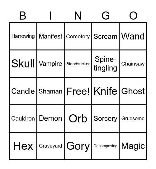 HALLOWEEN Bingo Card