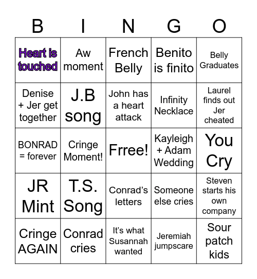 TSITP BINGO Card