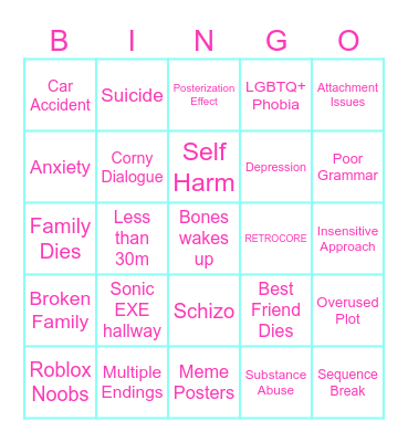 ROBLOX SCARY BINGO NEW Bingo Card