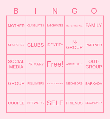 UCSP BINGO Card