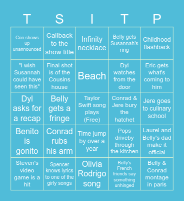 G Rd TSITP Finale Watch Party Bingo Card