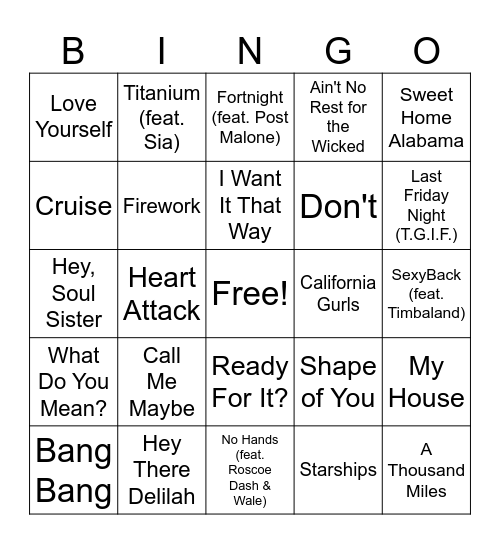 bv Bingo Card