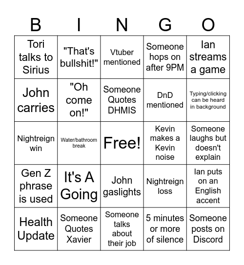 Discord Bingo Card