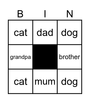 FAMILY Bingo Card