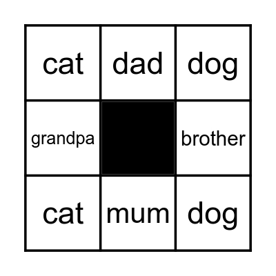 FAMILY Bingo Card