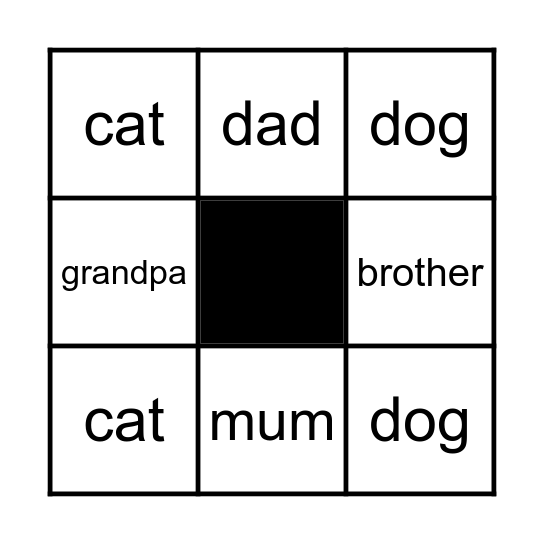 FAMILY Bingo Card