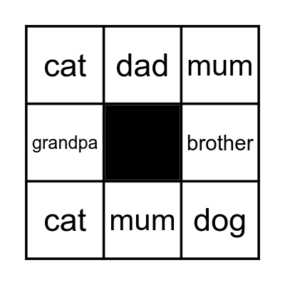 FAMILY Bingo Card