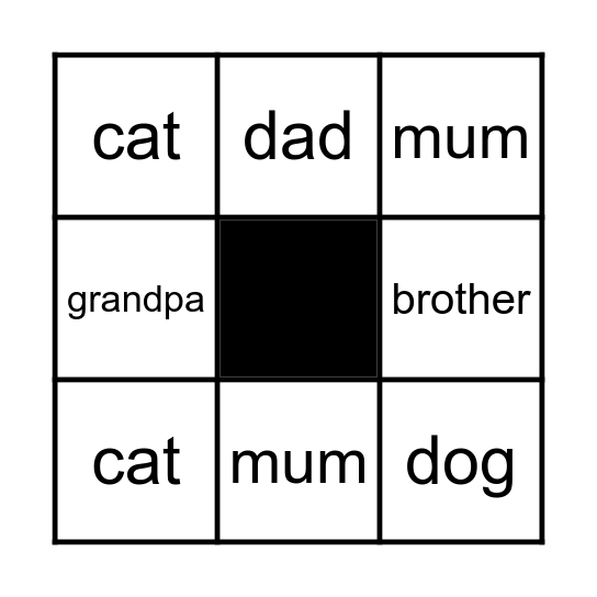 FAMILY Bingo Card