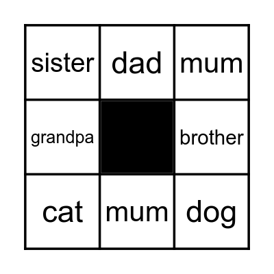 FAMILY Bingo Card