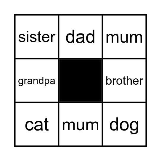 FAMILY Bingo Card