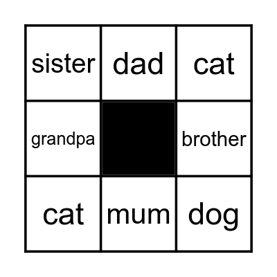 FAMILY Bingo Card